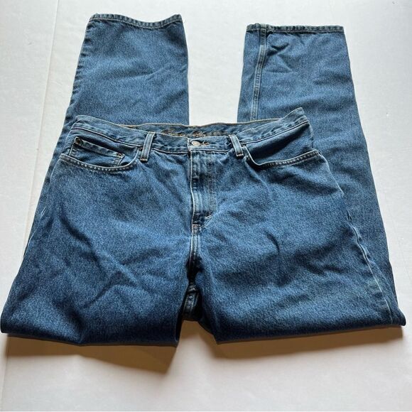 Eddie Bauer Men's Traditional Fit Faded Blue Jeans Size 35X32 - Picture 1 of 11